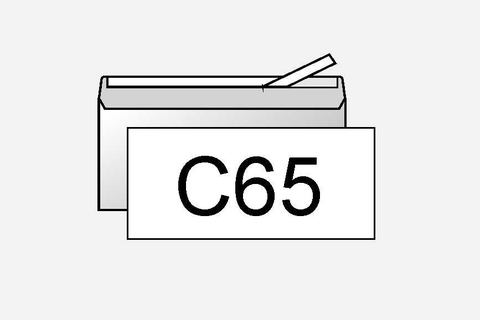 Kirjekuori C65 valkoinen umpikuori teippisuljenalla