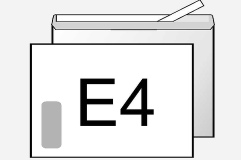 Kirjekuori E4 Valkoinen ikkunakuori teippisuljennalla